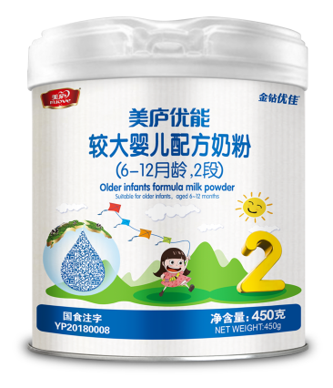 球速体育优能较大婴儿配方奶粉450克-2段